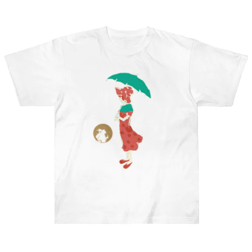 朱い女の子 Heavyweight T-Shirt