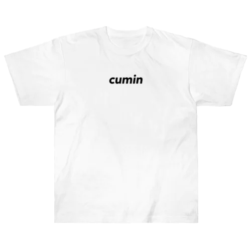 クミンロゴ(黒ロゴ)スパイスカレー Heavyweight T-Shirt