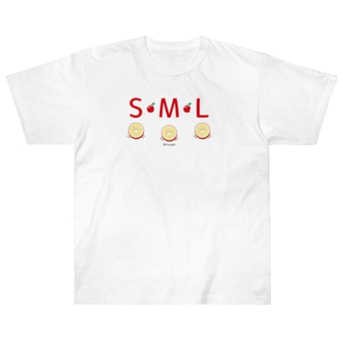 ML002 SMLTシャツのりんごすたぁ*輪切りのリンゴ Heavyweight T-Shirt