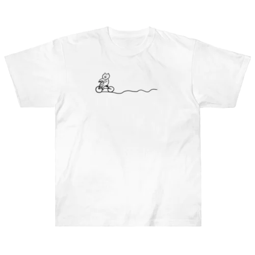 自転車ねこ（スイスイバージョン） ヘビーウェイトTシャツ