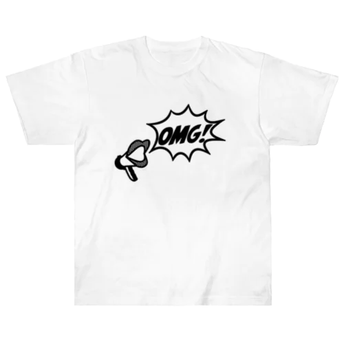 LipMegaphone “OMG!”_BK Heavyweight T-Shirt