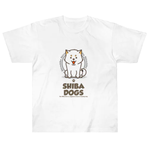 SHIBA DOG　白 Heavyweight T-Shirt