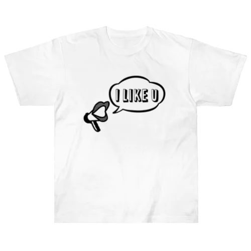 LipMegaphone “I LIKE U”_BK ヘビーウェイトTシャツ