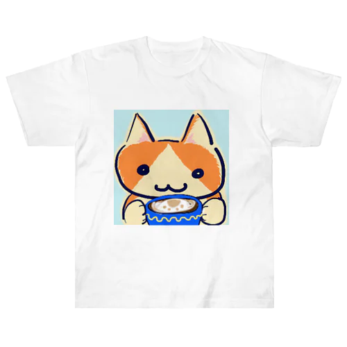 ねこちゃんとココア Heavyweight T-Shirt