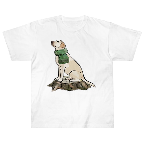 マフラー犬　ラブラドルレトリバー Heavyweight T-Shirt