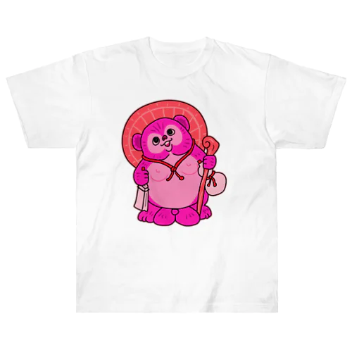 たぬきの置物（ピンク） ヘビーウェイトTシャツ