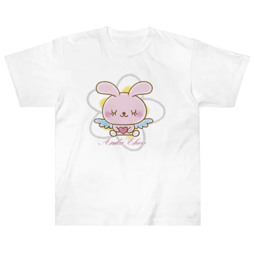 天使のうさぎハピバニちゃん ヘビーウェイトTシャツ