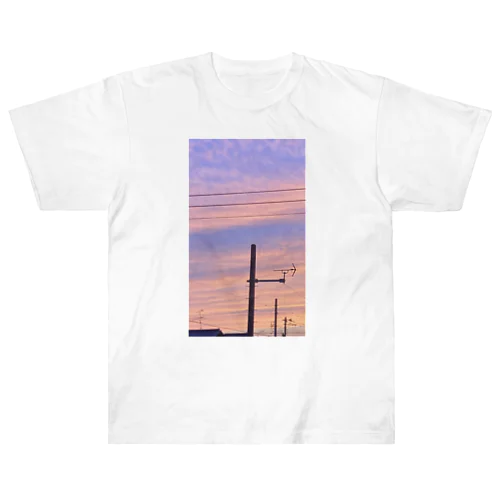 夕方の茜空青空 ヘビーウェイトTシャツ