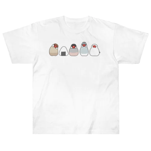 文鳥とおにぎり Heavyweight T-Shirt