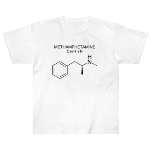 METHAMPHETAMINE C10H15N -メタンフェタミン-黒ロゴTシャツ Heavyweight T-Shirt