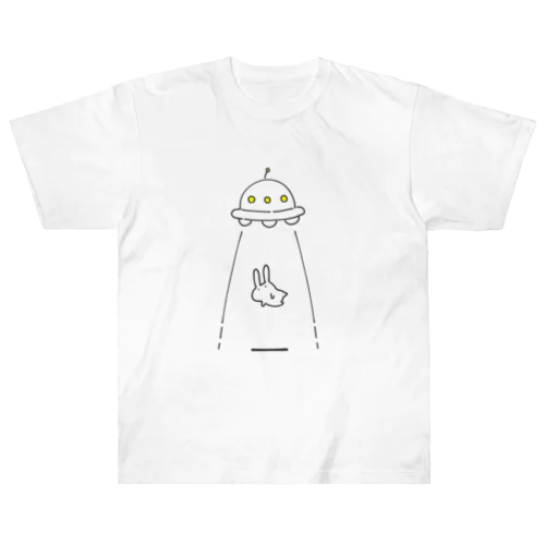 UFOにつれてかれるうさぎ ヘビーウェイトTシャツ