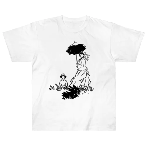 クロード・モネ「日傘をさす女」 Heavyweight T-Shirt
