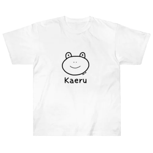 Kaeru (カエル) 黒デザイン ヘビーウェイトTシャツ