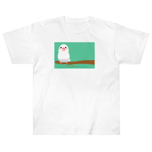 ポチャ白文鳥ちゃん　ワイド版 Heavyweight T-Shirt