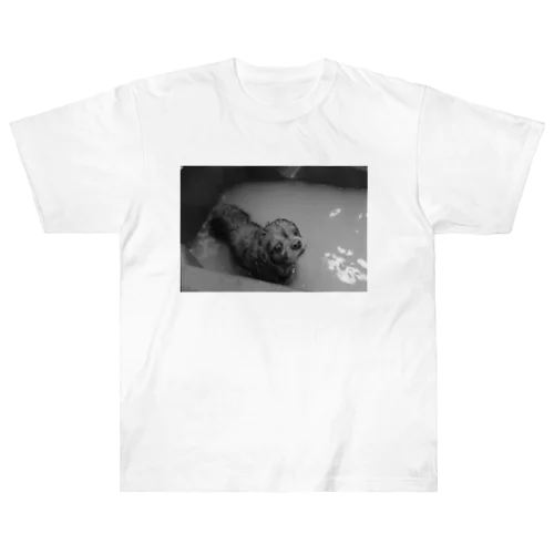 モノクロ写真なバロン Heavyweight T-Shirt