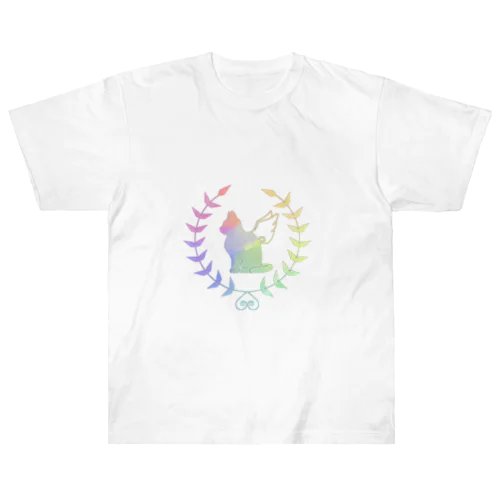 羽ねこさん(虹1) ヘビーウェイトTシャツ