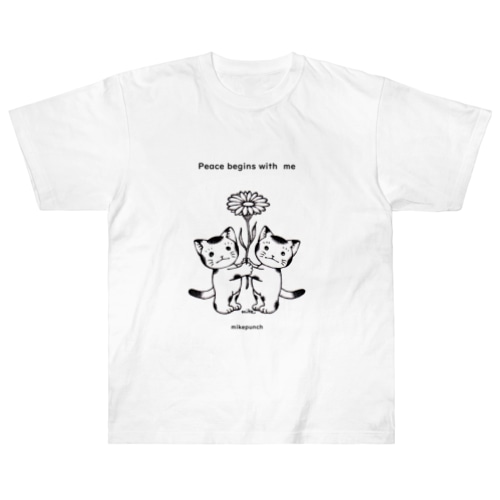 Peace begins with me おにぎりキッズ Heavyweight T-Shirt