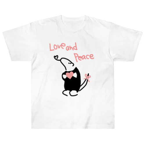 Love and Peace ヘビーウェイトTシャツ