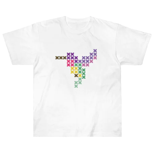 ハミングバード-大  Cross-stitch ヘビーウェイトTシャツ