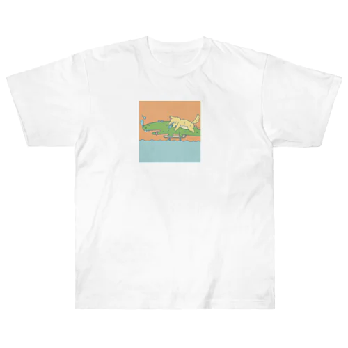 スケボーワニくん Heavyweight T-Shirt