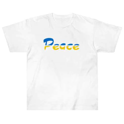 Peace ウクライナ国旗カラー ヘビーウェイトTシャツ