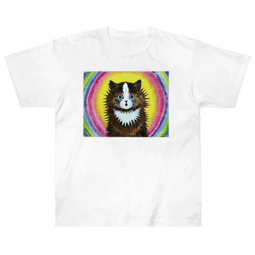 虹とネコ Heavyweight T-Shirt