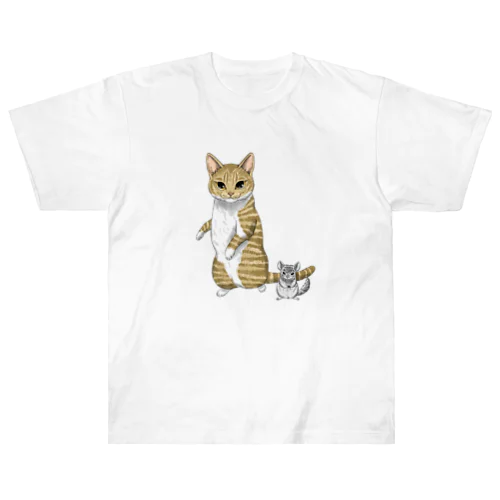 猫とチンチラ ヘビーウェイトTシャツ