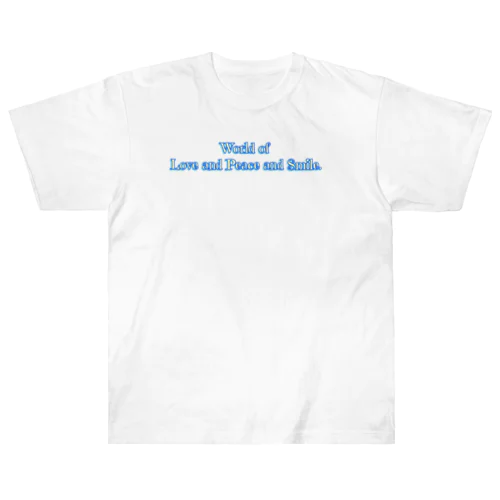 World of Love＆Peace＆SmileーBlue Vol.②ー ヘビーウェイトTシャツ