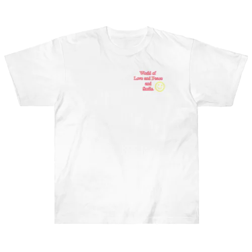 World of Love＆Peace＆SmileーPink Vol.4ー ヘビーウェイトTシャツ