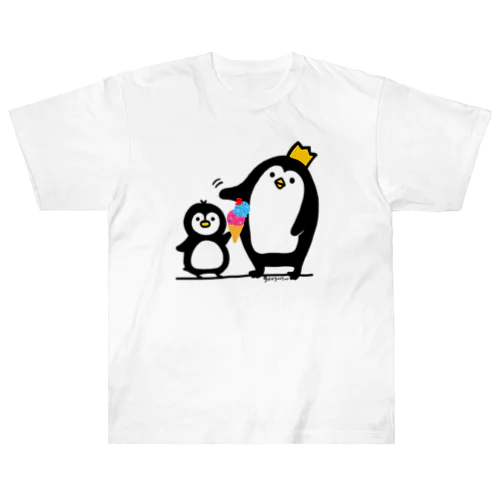 王様ペンギン アイスおごる ヘビーウェイトTシャツ