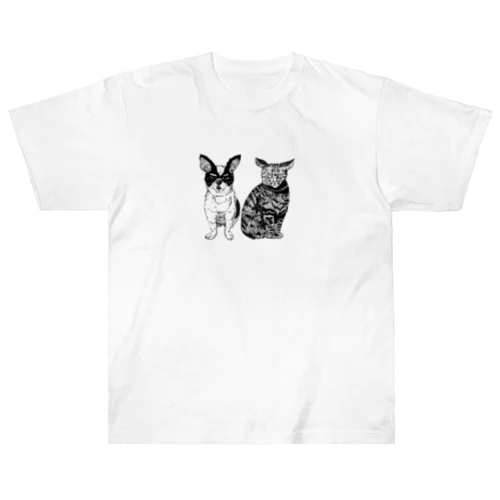 愛犬と愛猫 Heavyweight T-Shirt