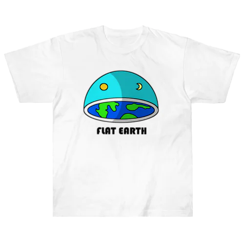 フラットアース　(FLAT　EARTH）透明背景 Heavyweight T-Shirt