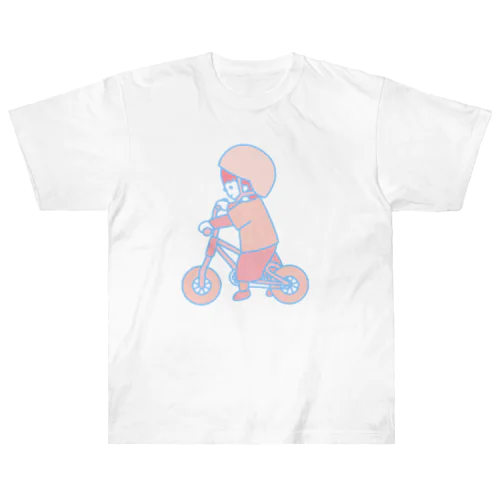 キックバイク練習中 ヘビーウェイトTシャツ