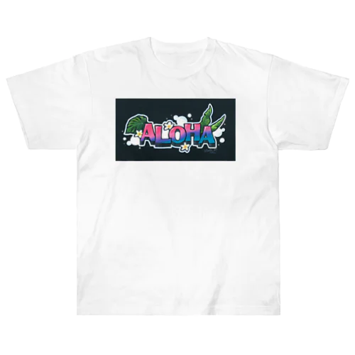 アロハ文字チョークアート Heavyweight T-Shirt