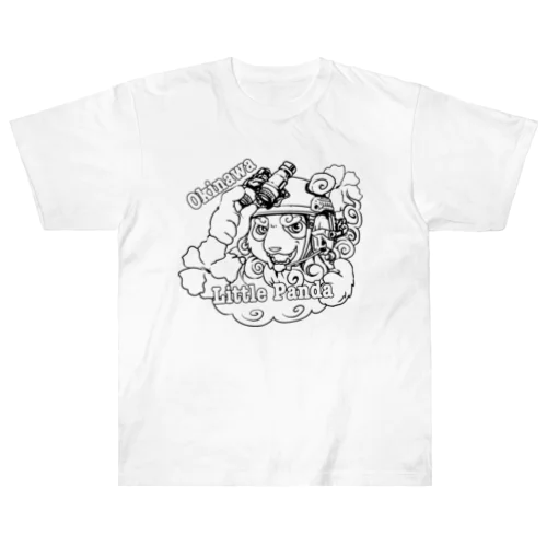 シーサーパンダヘルメット白黒 Heavyweight T-Shirt