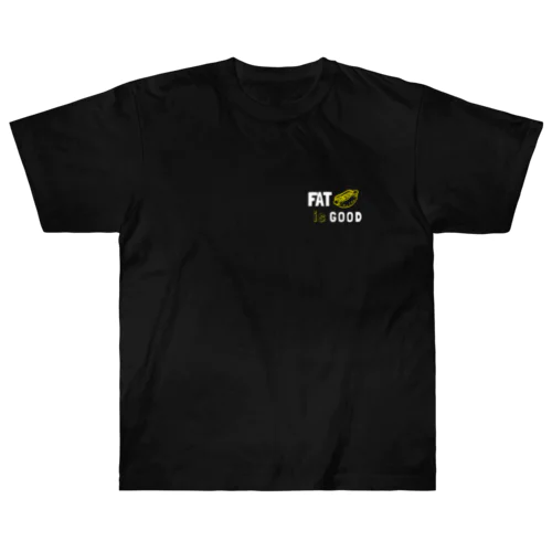 FAT is GOOD  半袖Tシャツ　白文字ロゴ ヘビーウェイトTシャツ