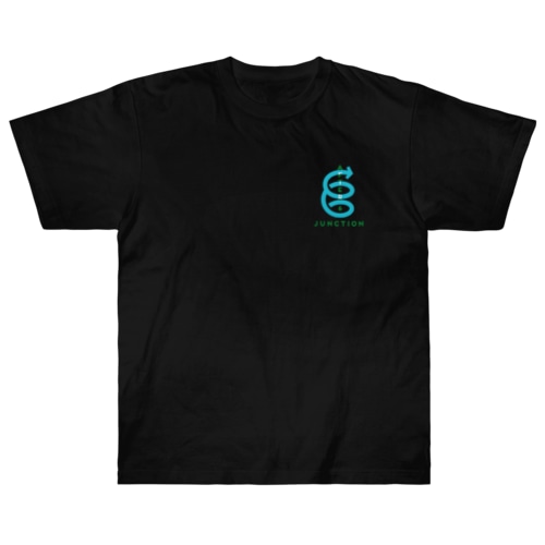 【6周年記念ロゴ】ヘビーウェイトTシャツ（グリーンロゴ／ブラック／背面あり） Heavyweight T-Shirt