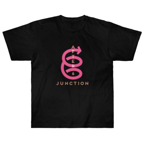 【6周年記念ロゴ】ヘビーウェイトTシャツ（ピンクロゴセンター／ブラック） Heavyweight T-Shirt