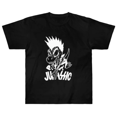 【恐竜】ロックン・レックス（ホワイト） ヘビーウェイトTシャツ