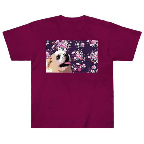 白ペキ 犬 Dog My Love Heavyweight T-Shirt