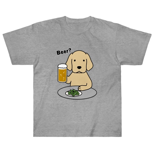 ビールと枝豆 Heavyweight T-Shirt