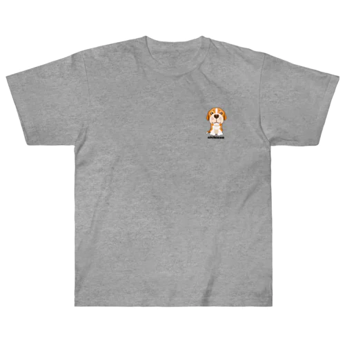 はにかみビーグル chibicco (黒文字) ヘビーウェイトTシャツ