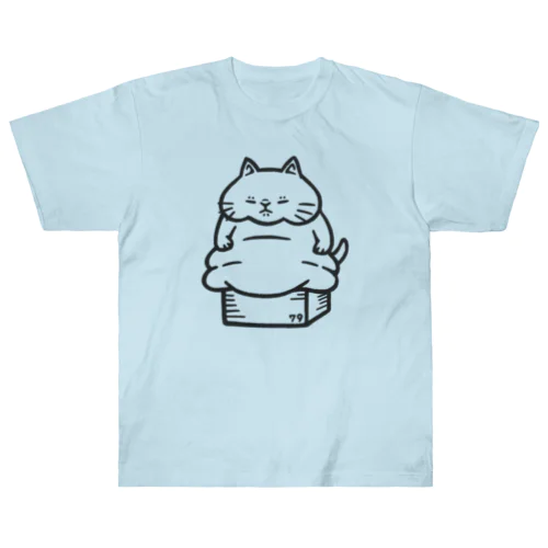 箱からはみ出る猫 ヘビーウェイトTシャツ