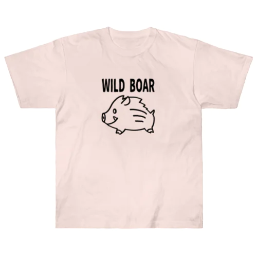 「WILD BOAR」(黒線) ヘビーウェイトTシャツ