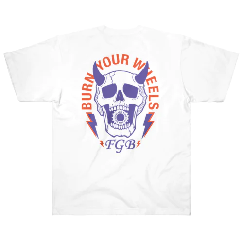  FIXED GEAR BLUES / BURN YOUR WHEELS Heavyweight T-Shirt