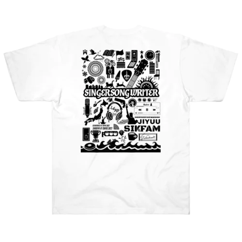 黒デザインTシャツ Heavyweight T-Shirt