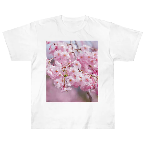 癒しの風景（八重桜） ヘビーウェイトTシャツ