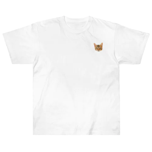 猫【顔】 Heavyweight T-Shirt