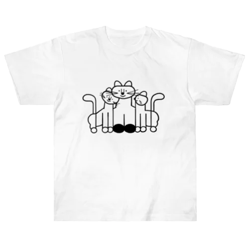 ねこのおやこ スリスリ Heavyweight T-Shirt