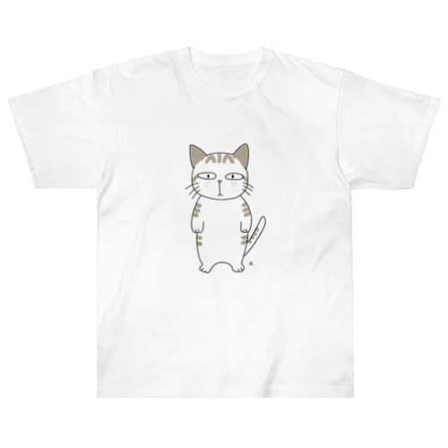 無愛想なサバトラ猫くん Heavyweight T-Shirt